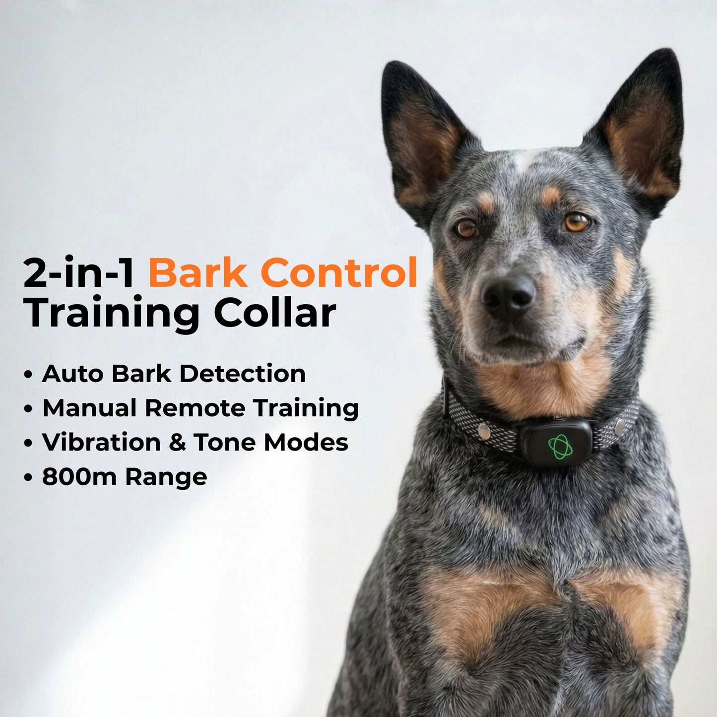 2-in-1 Anti Bark Collar & Remote Training (No Shock)