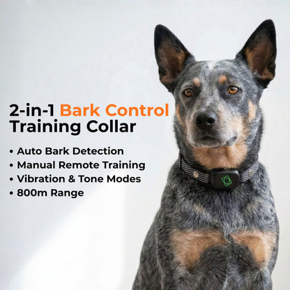 2-in-1 Anti Bark Collar & Remote Training (No Shock)