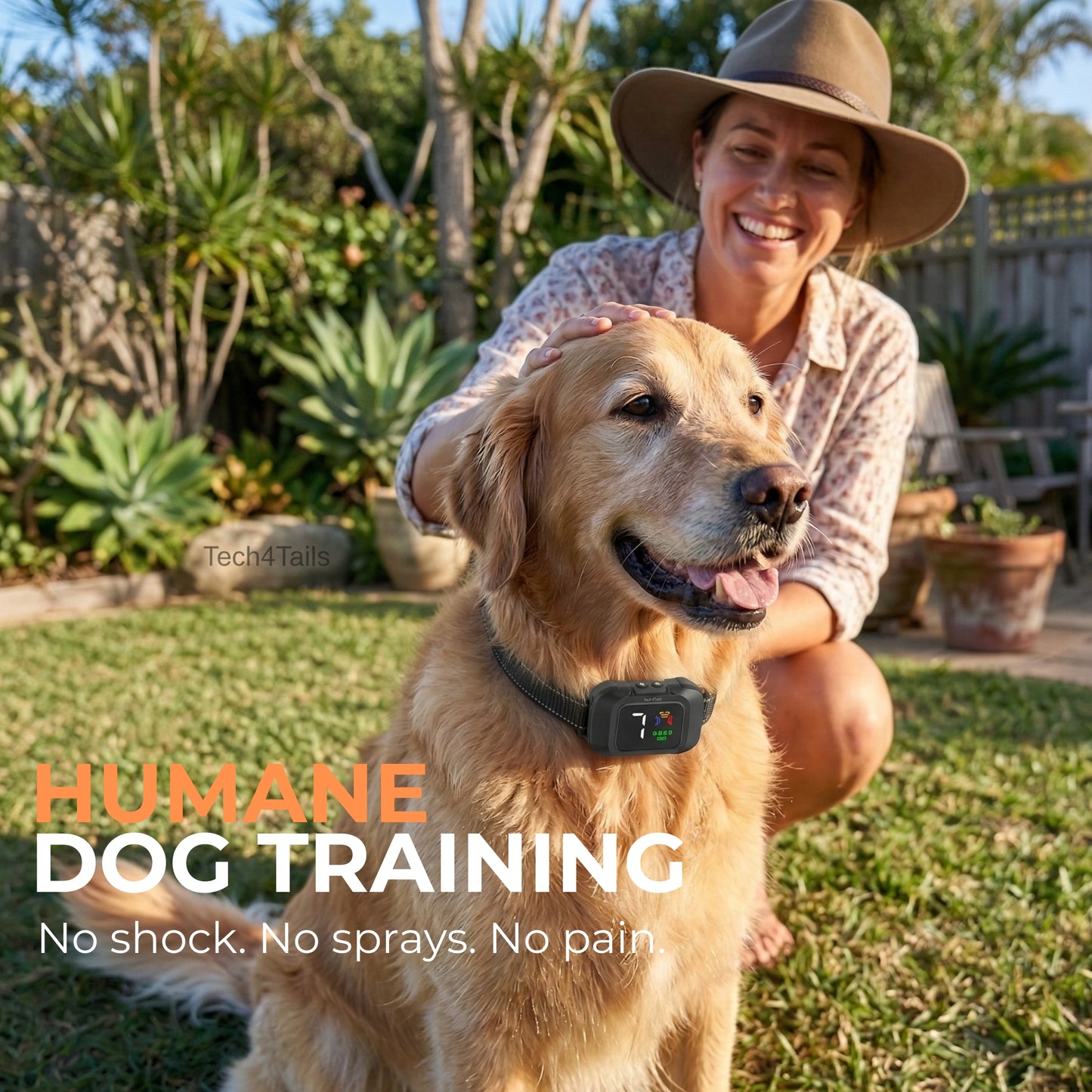 Tech4Tails 3-in-1 Smart Bark Collar | Shock-Free Ultrasonic, Tone & Vibration